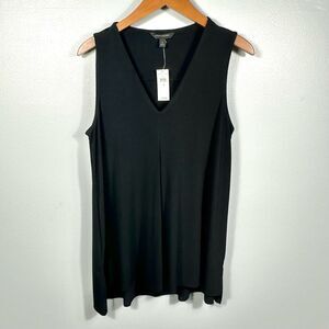 Banana Republic Factory Black Sleeveless V-Neck Blouse NWT Size Small Office